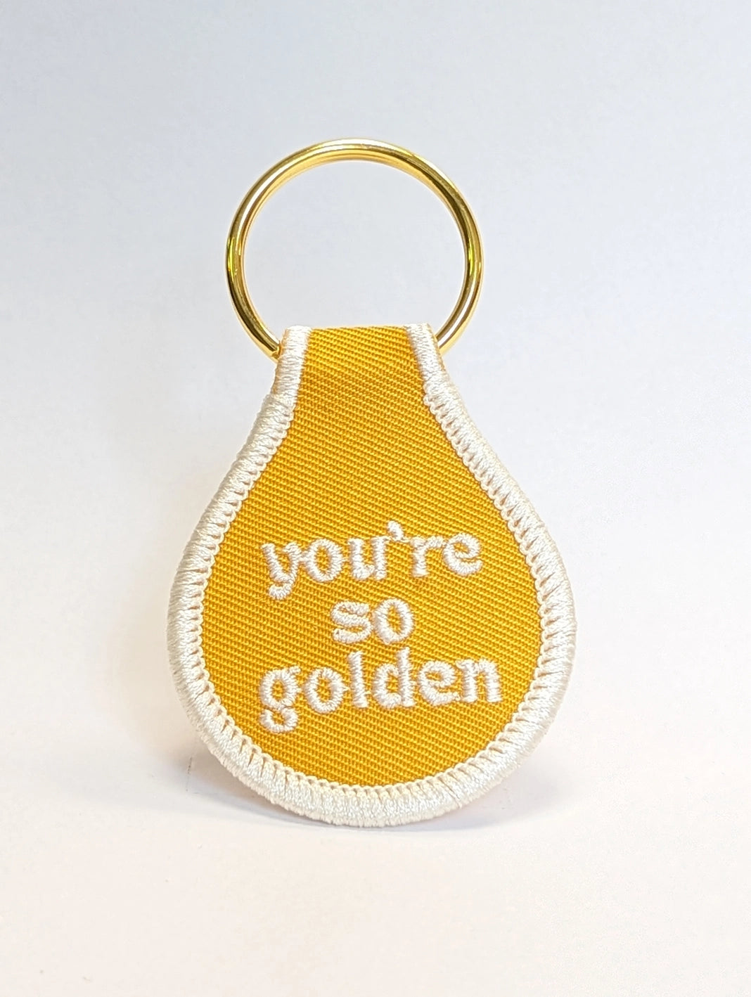 YOU'RE SO GOLDEN EMBROIDERED KEYCHAIN