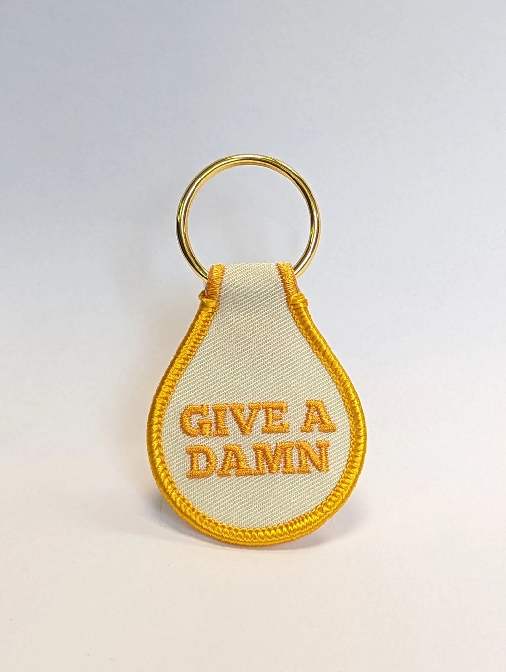 GIVE A DAMN EMBROIDERED KEYCHAIN