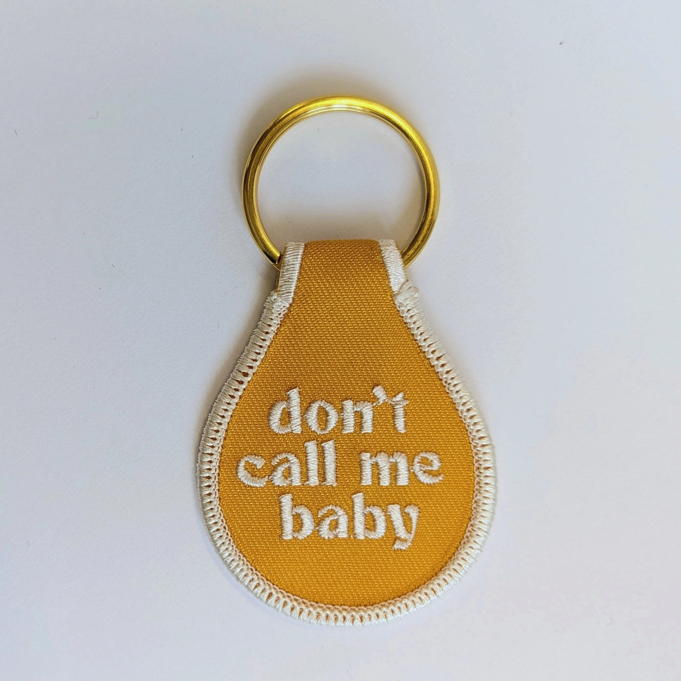 DON'T CALL ME BABY EMBROIDERED KEYCHAIN