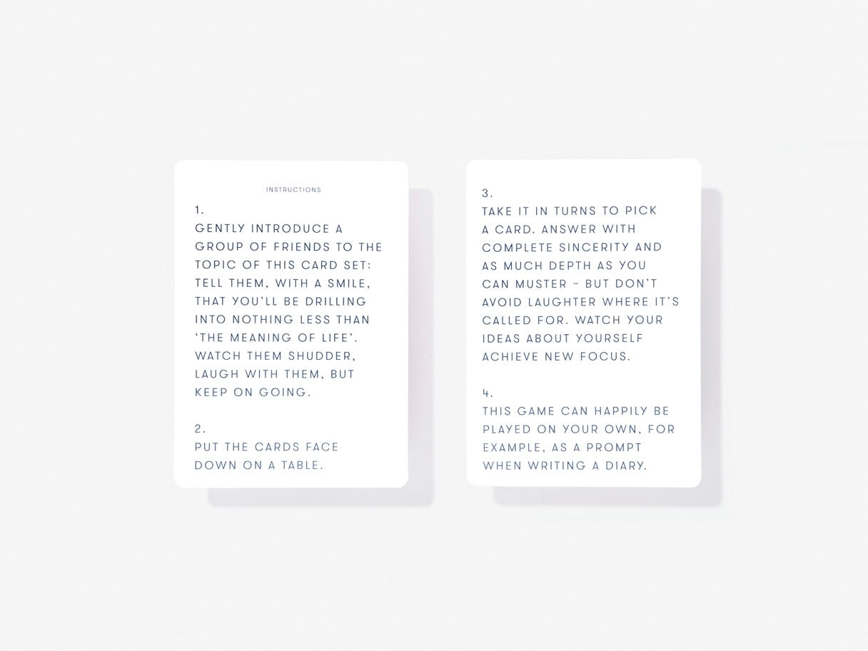 THE MEANING OF LIFE: CONVERSATION CARDS