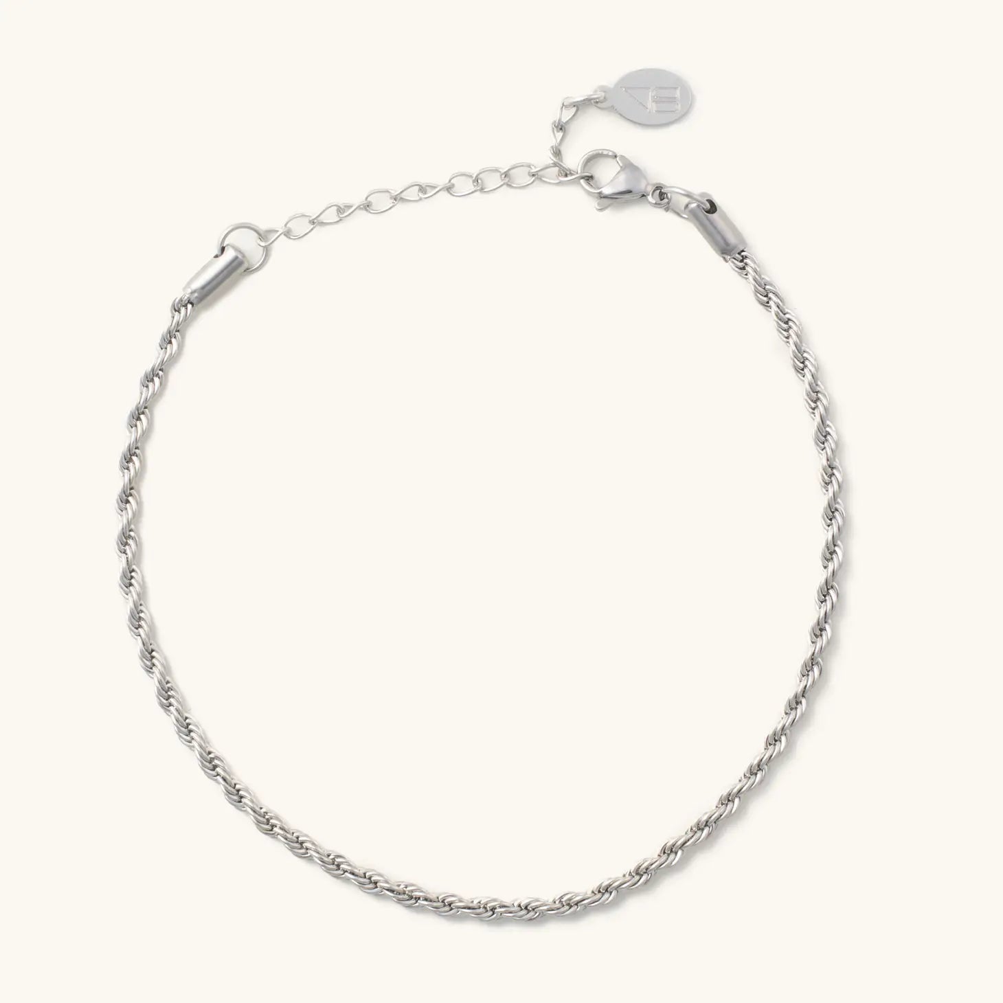 SILVER ROPE CHAIN ANKLET
