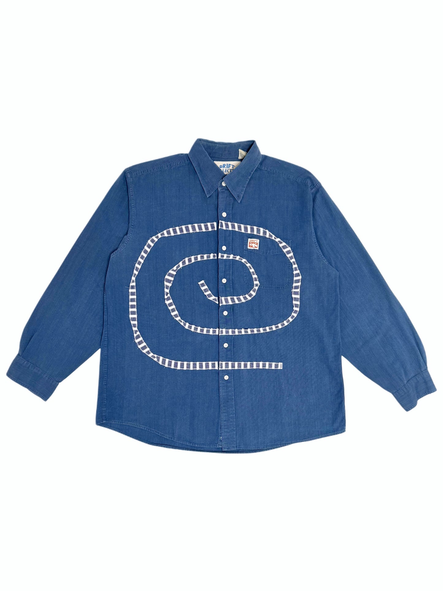 SPIRAL NAVY BUTTON UP