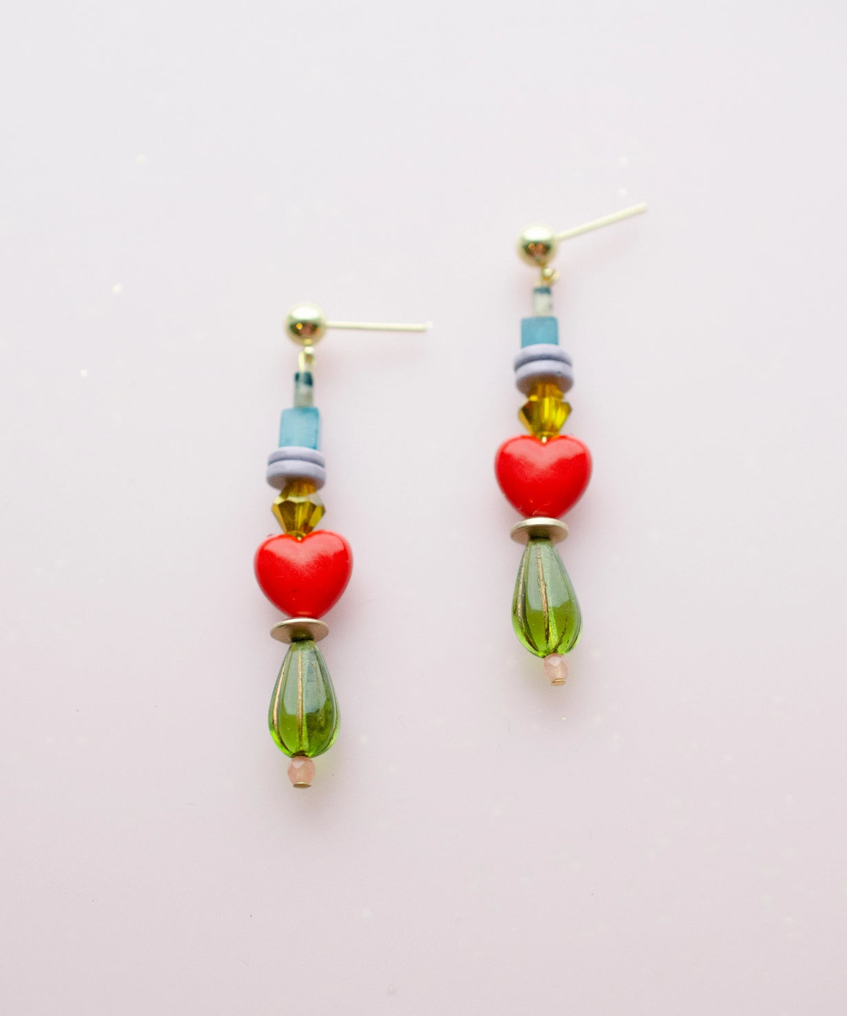 HEART BEADED EARRINGS