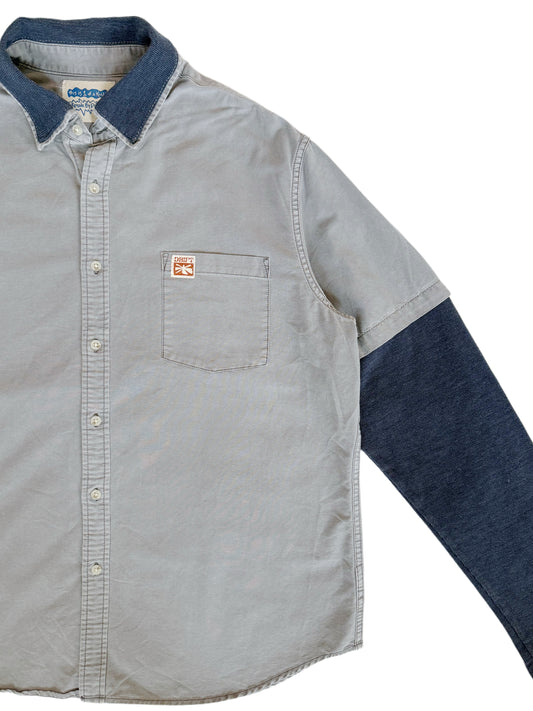 CONTRAST SLEEVE BUTTON UP