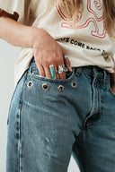 SILVER GROMMET JEANS