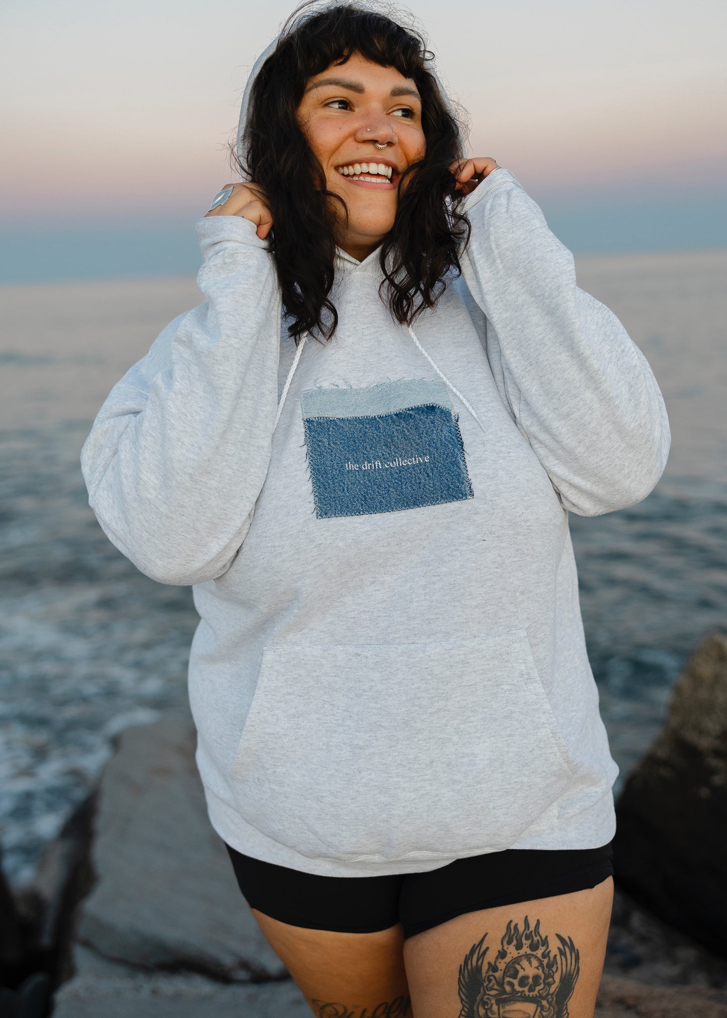 DENIM COLLAGE HOODIE