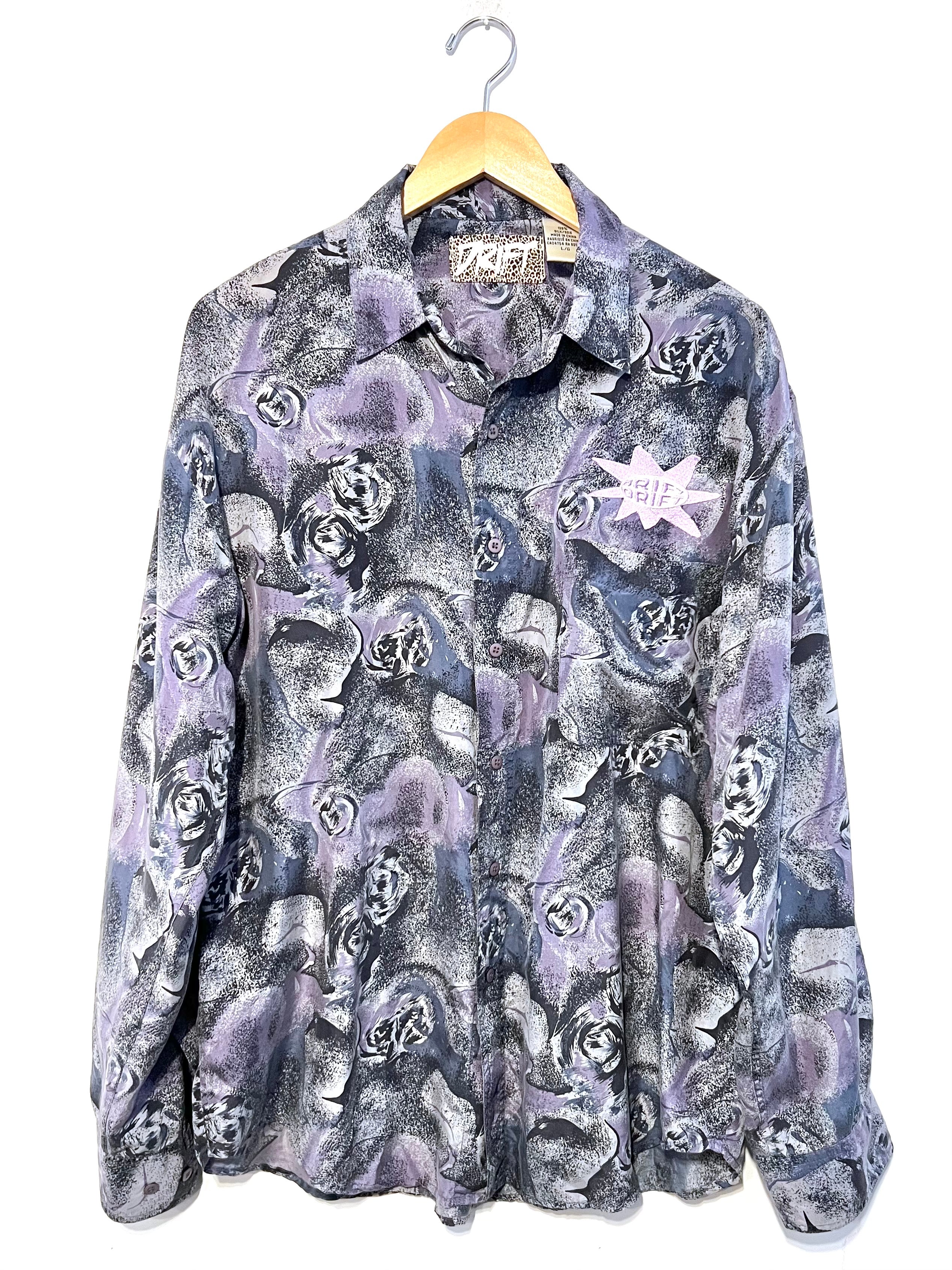 SOMETHING COSMIC SILK BUTTON UP