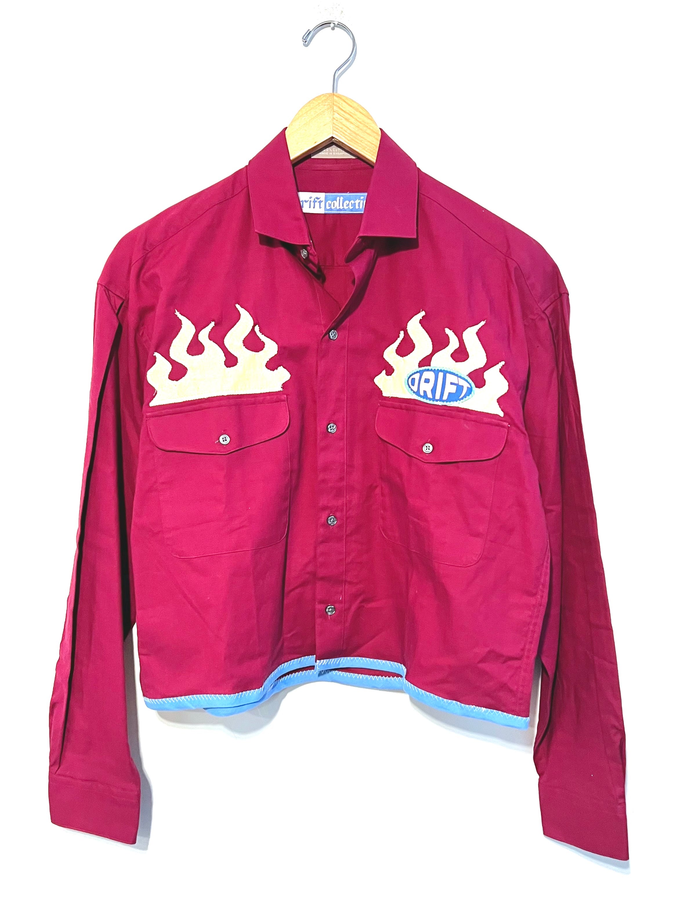 RECLAIMED FLAMEZ CROPPED BUTTON UP