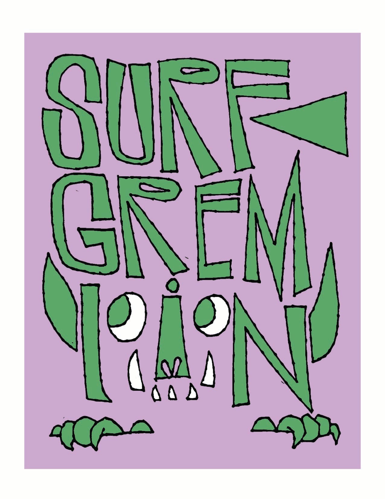 COLORFUL SURF GREMLIN ART PRINT