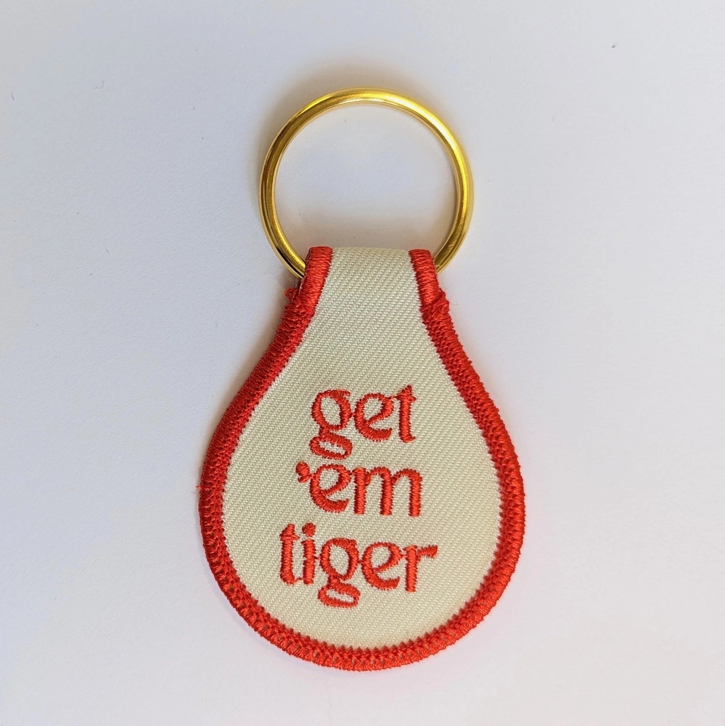 GO GET EM' TIGER EMBROIDERED KEYCHAIN