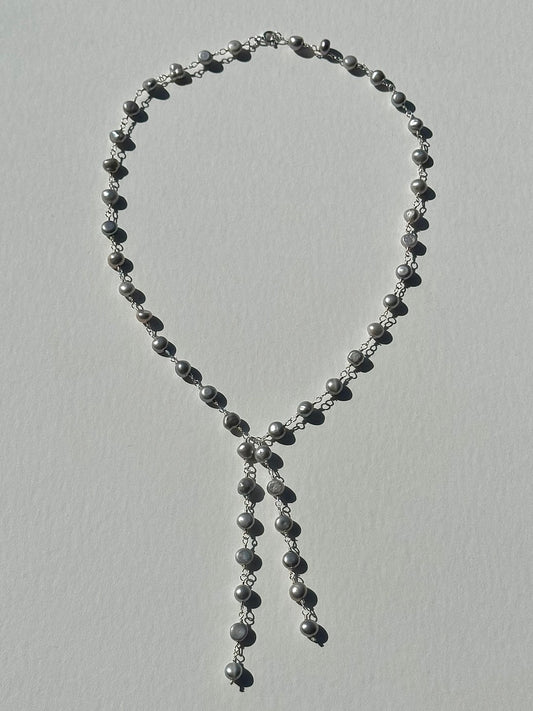 GREY CECILIA PEARL NECKLACE